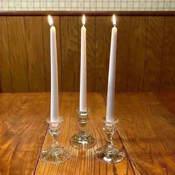 3 Vintage Crystal Candle Stick Holders Perfect For Holidays/Christmas/Home Decor - Picture 9 of 9
